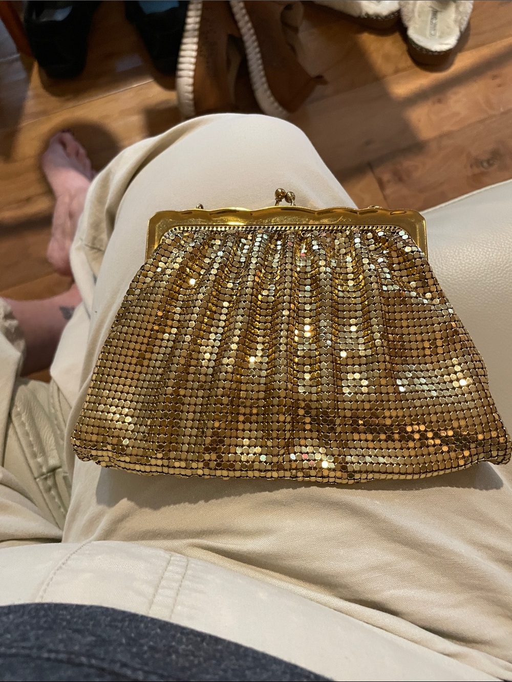 Gold Sequin Evening Clutch - Whiting & Davis